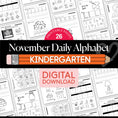 Load image into Gallery viewer, Printable Kindergarten November Daily Alphabet
