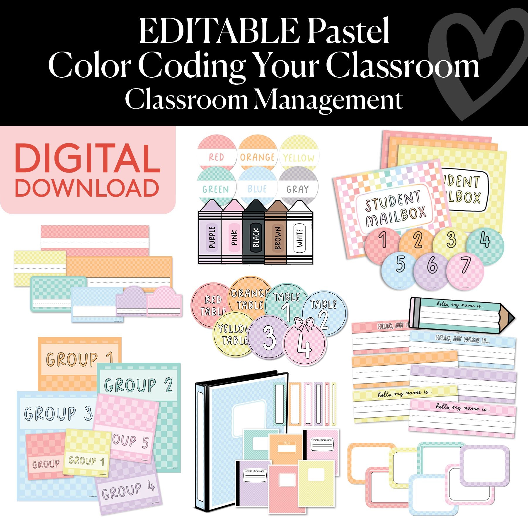 Printable Pastel Color Coding Your Classroom – Schoolgirl Style
