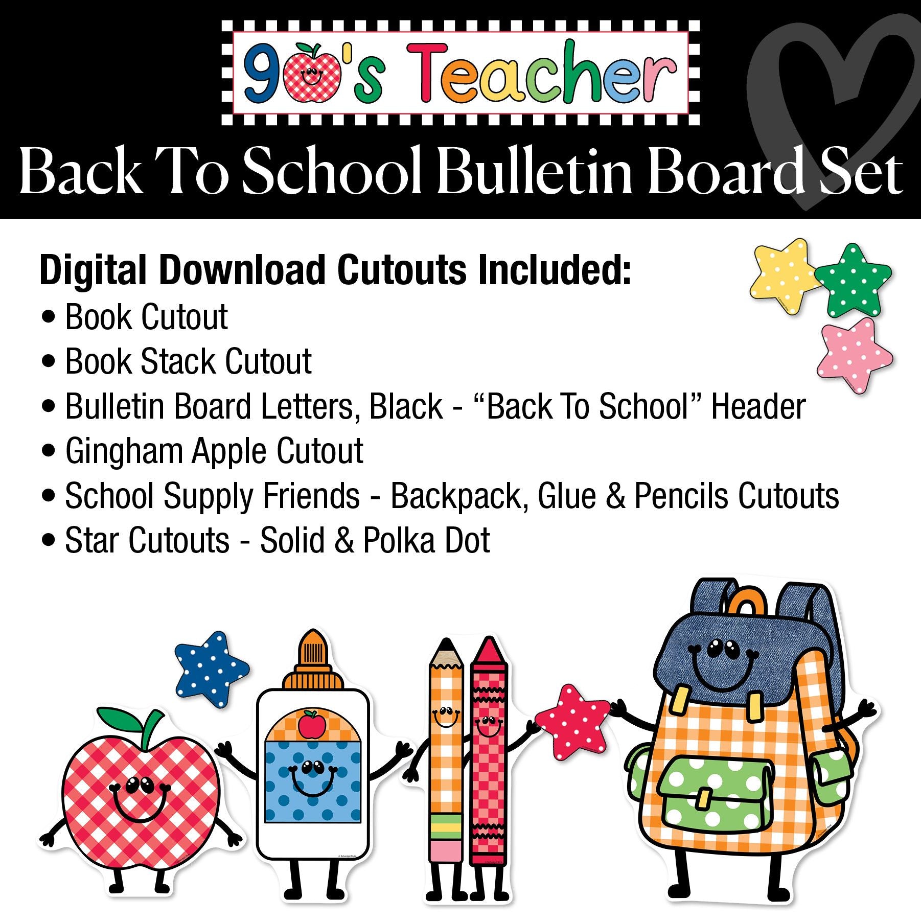 Welcome Back To School Retro Bulletin Board Set | 90s Teacher