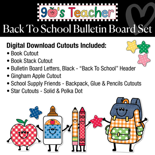 Welcome Back To School Retro Bulletin Board Set | 90s Teacher