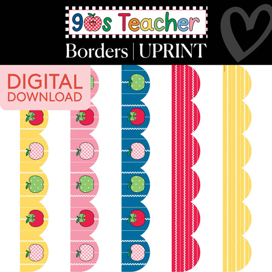 Printable Border Vault: Vol. 10 | 90s Teacher