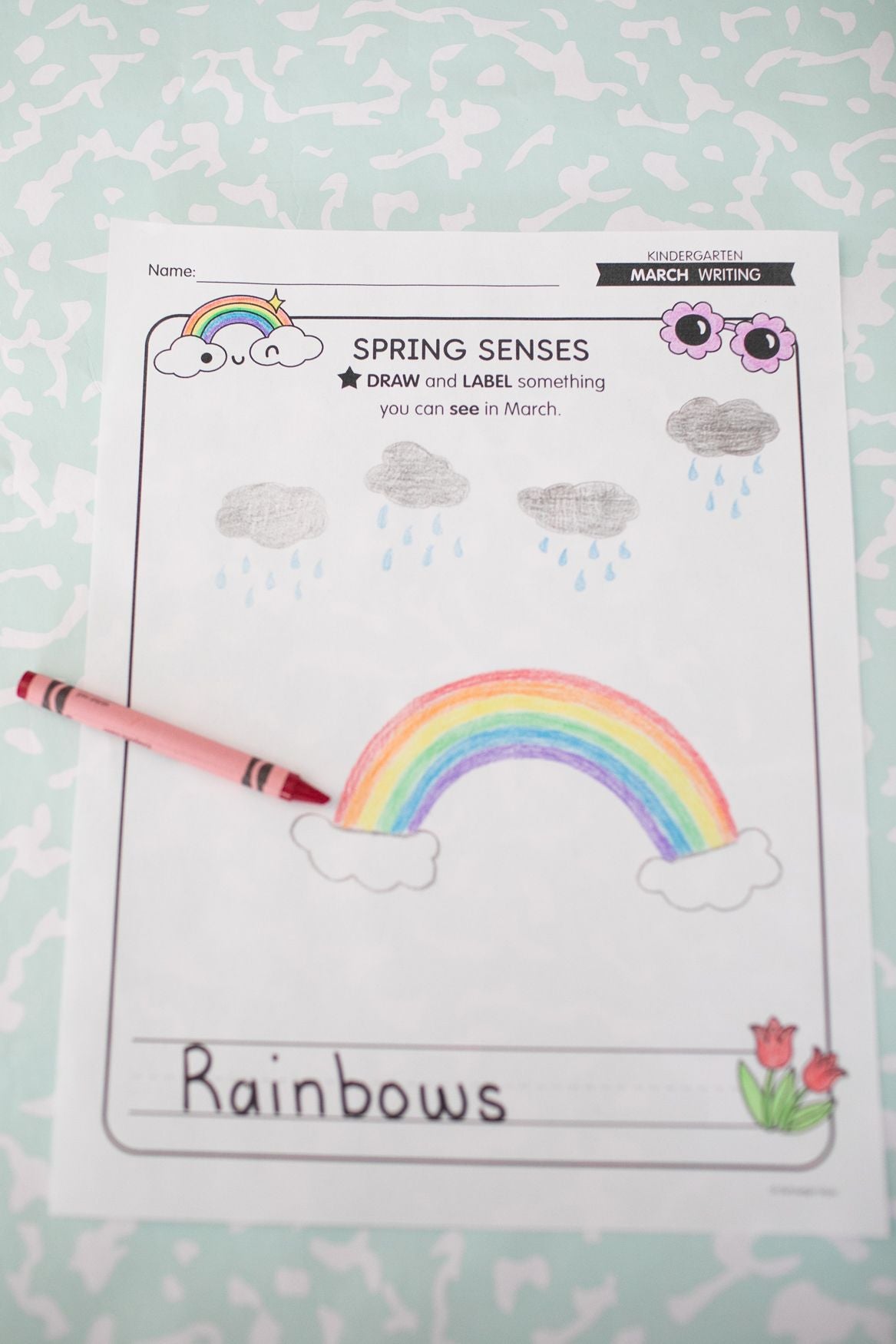 Printable Kindergarten March Daily Writing