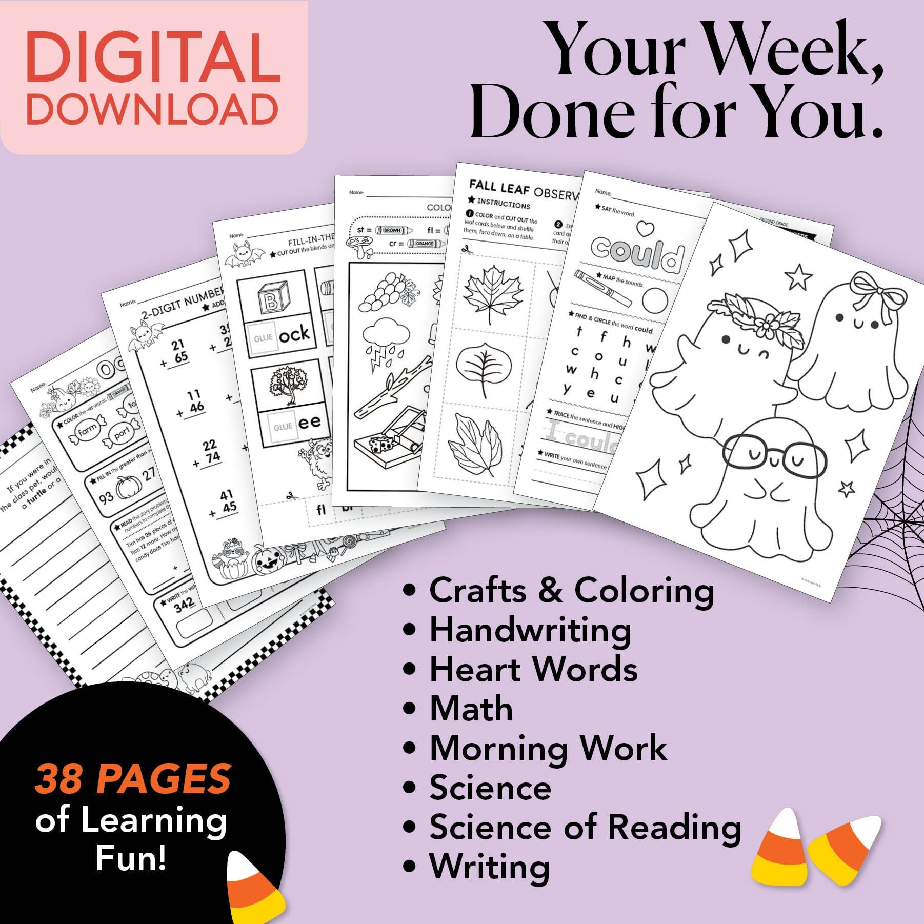 Printable Second Grade October Week 3 Resources