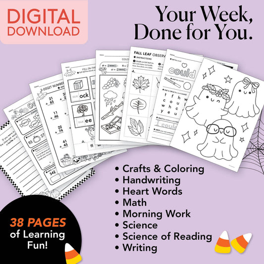 Printable Second Grade October Week 3 Resources