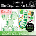 Load image into Gallery viewer, Printable March Bin Organization Labels
