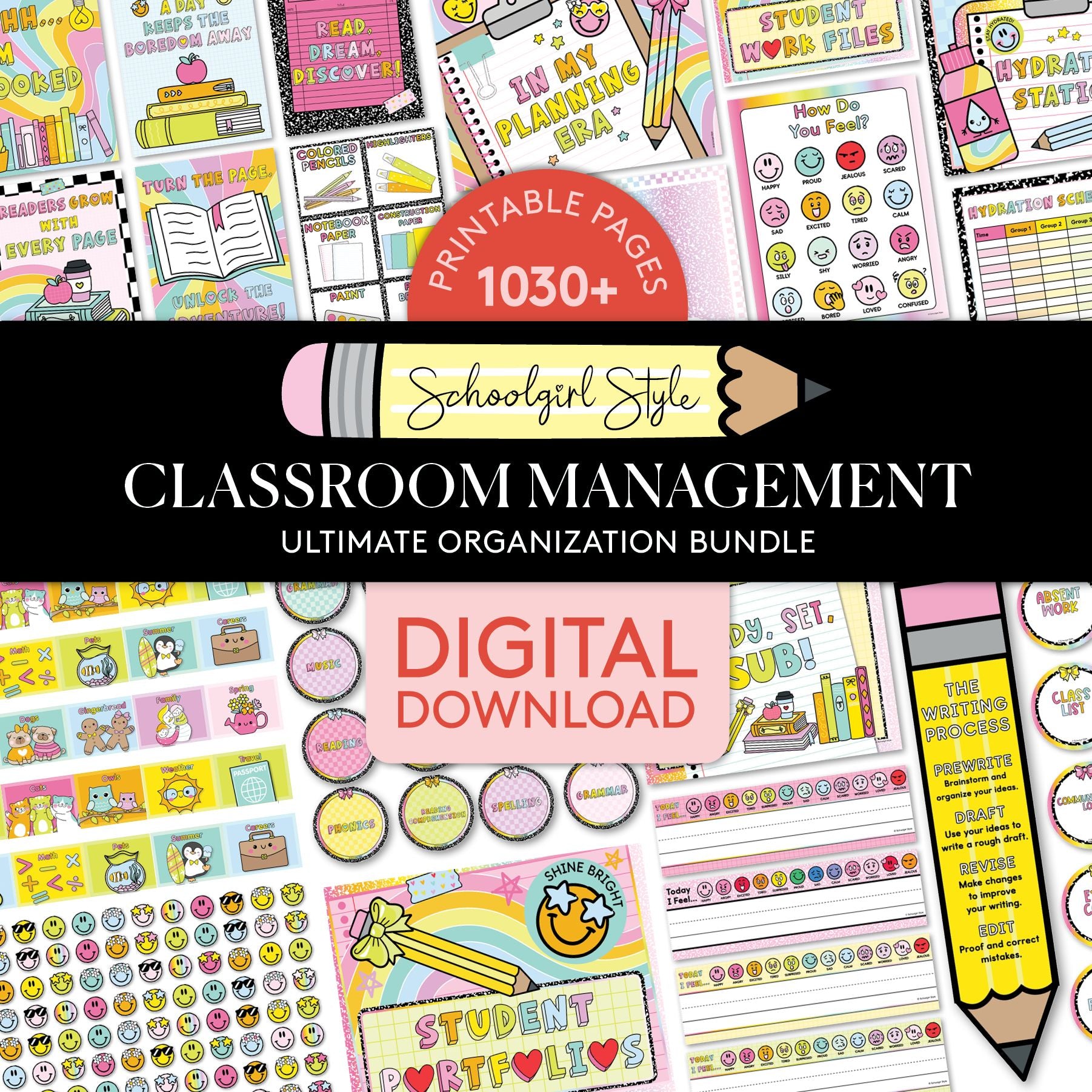 Printable Ultimate Brights Classroom Management and Organization Bundle