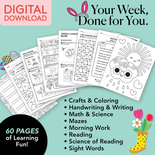 Printable First Grade April Week 2 Resources