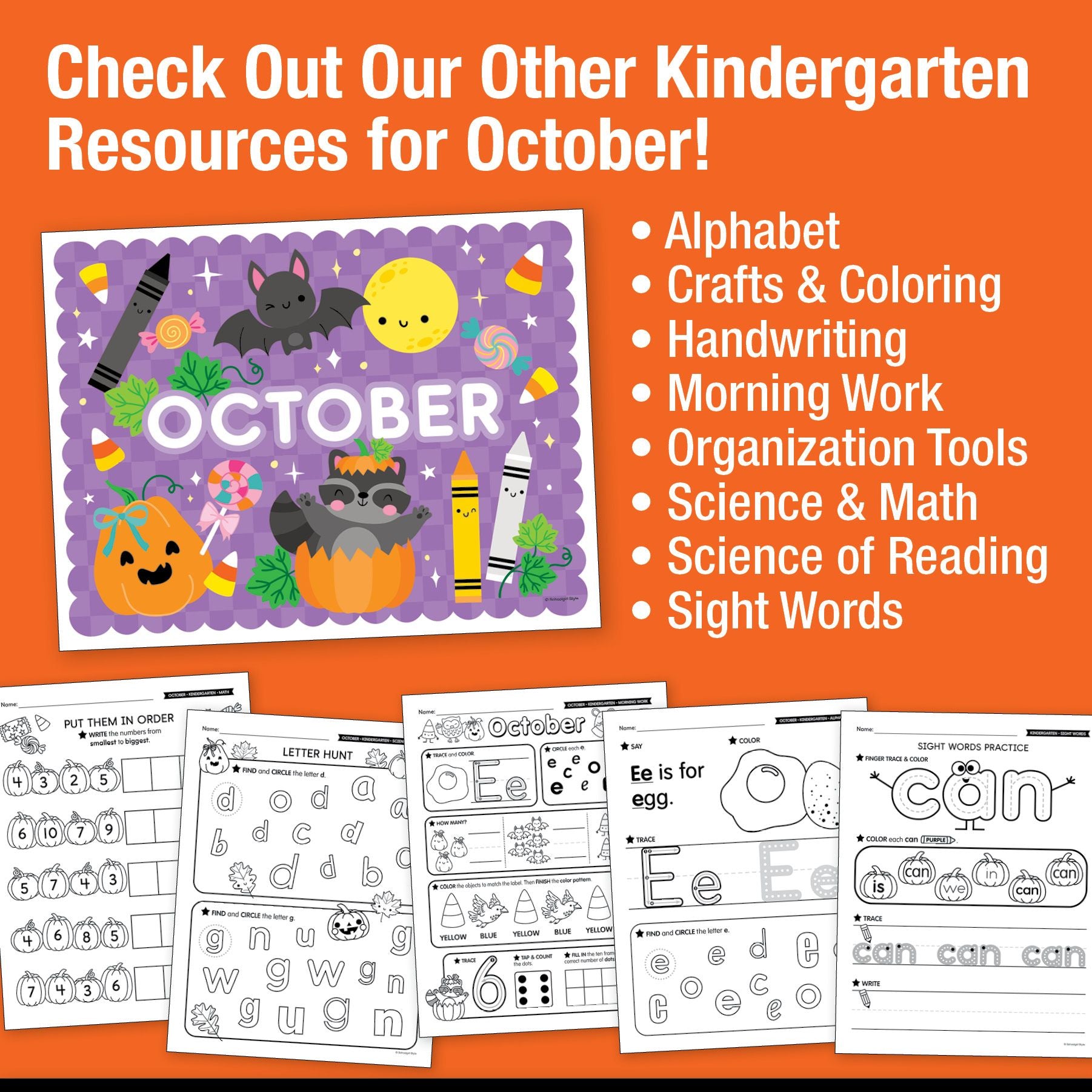 Printable Kindergarten October Daily Reading