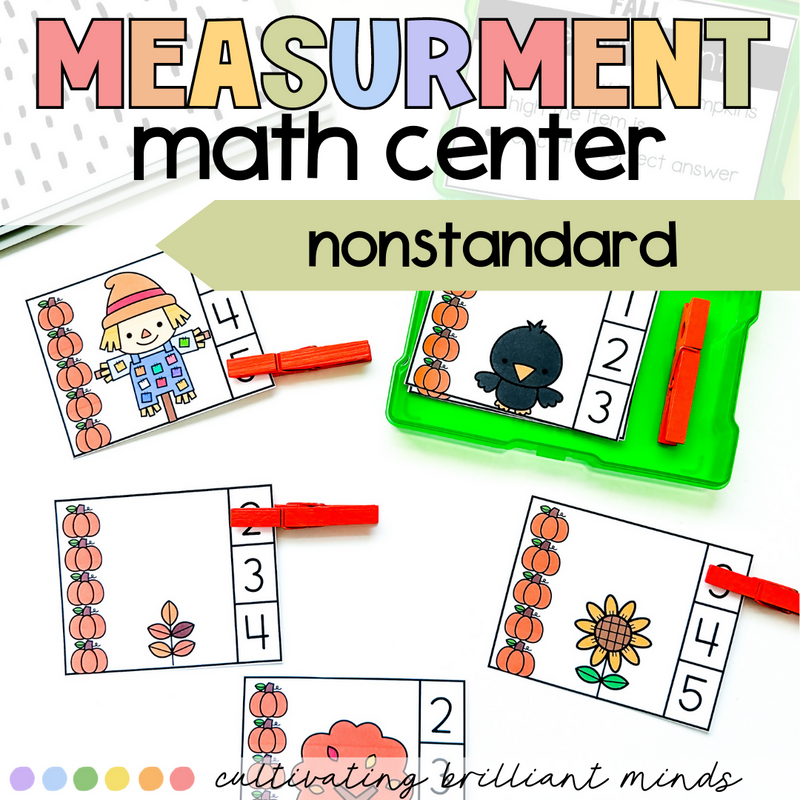 Fall Measurement Math Center | Nonstandard Measurement | Autumn