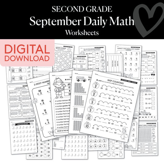 Second Grade September Daily Math Worksheets
