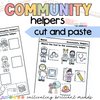 Community Helpers Cut and Paste Worksheets | Tools | Kindergarten, 1st