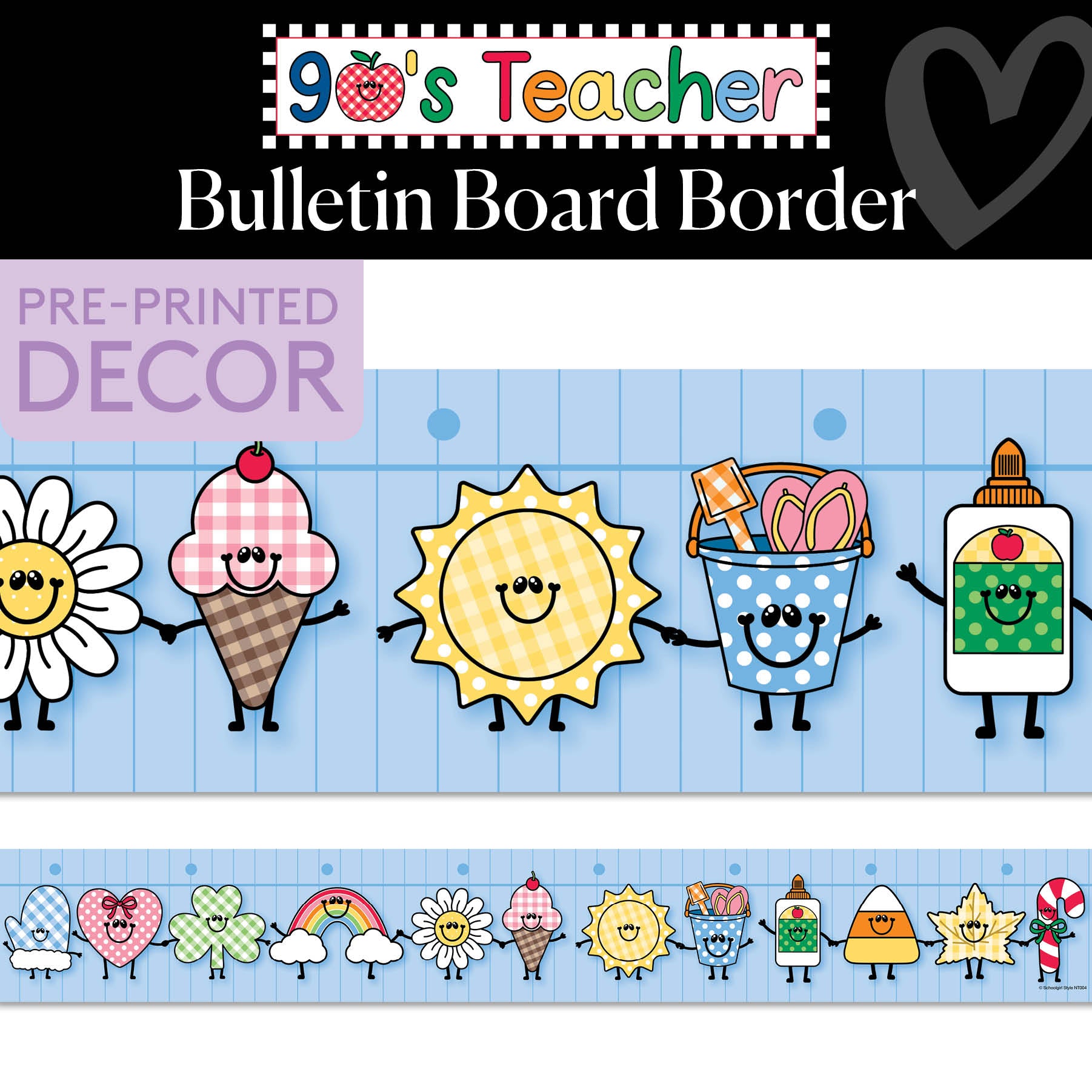 Happy Little Moments Retro Bulletin Board Border | 90s Teacher