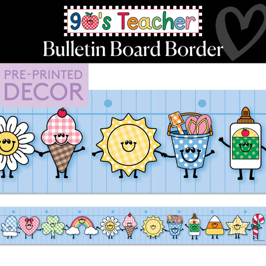 Happy Little Moments Retro Bulletin Board Border | 90s Teacher