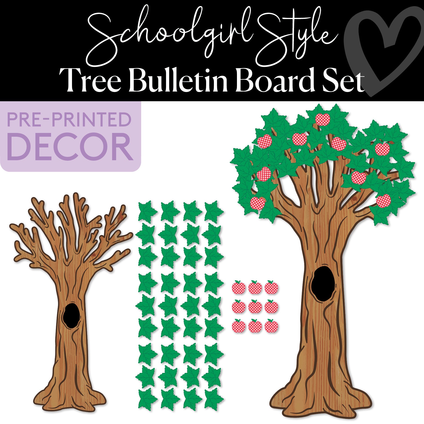 Apple Tree Retro Bulletin Board Set