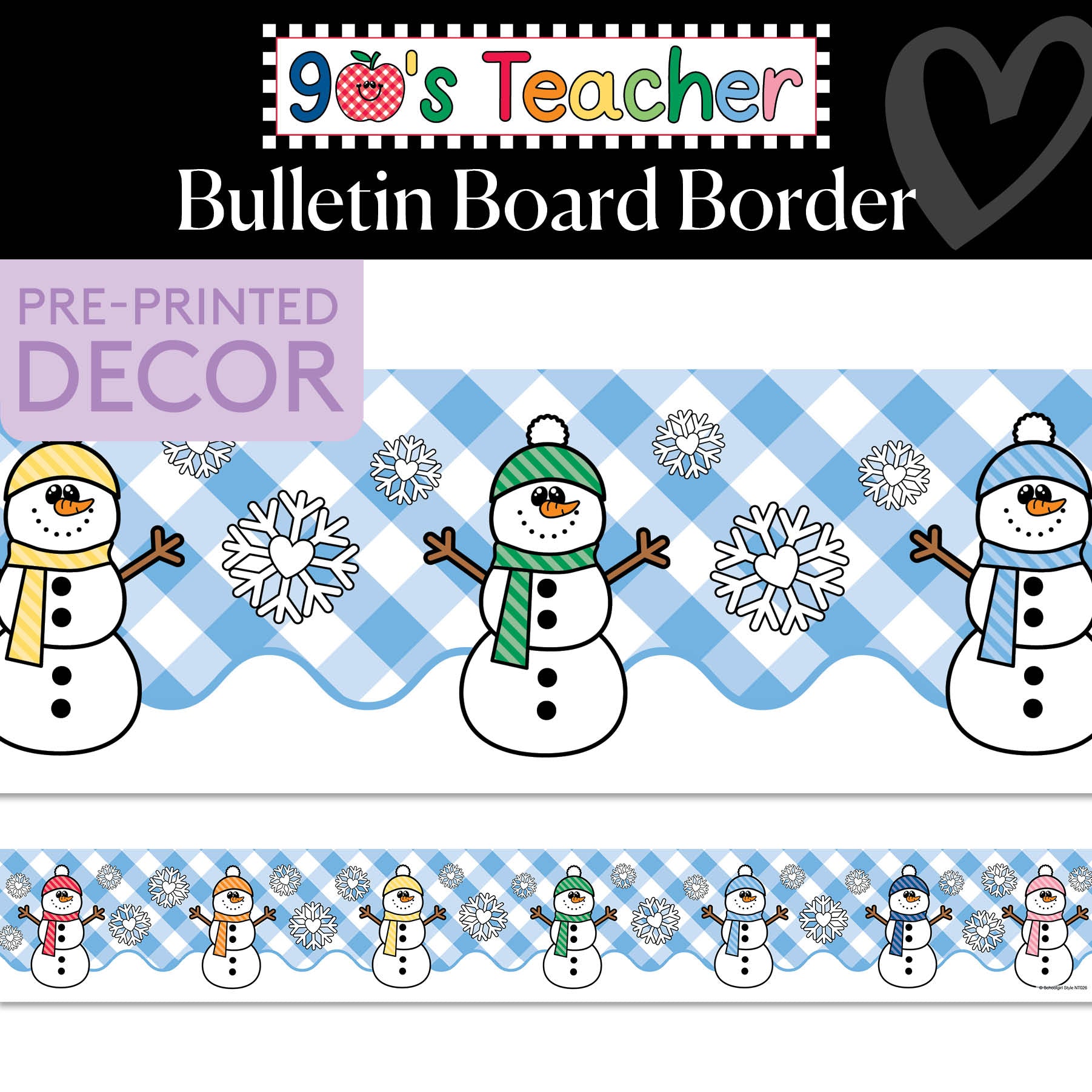 Frosty Friends Retro Bulletin Board Border | 90s Teacher