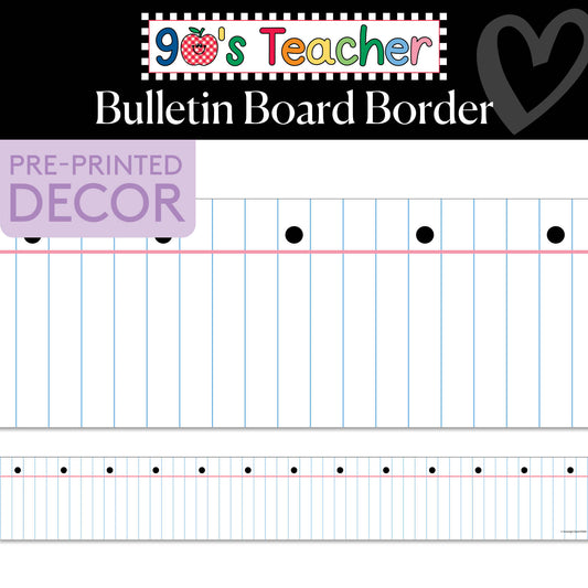 90's Notebook Retro Bulletin Board Border | 90s Teacher