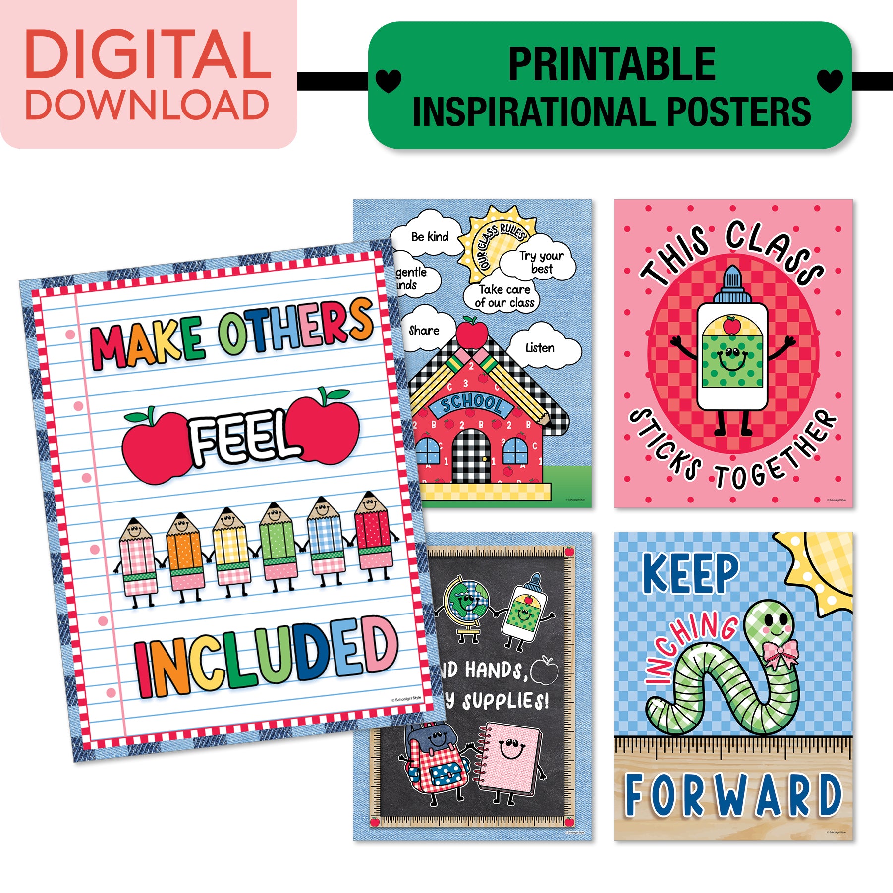No Prep No Cut Classroom Decor Bundle | 90s Teacher