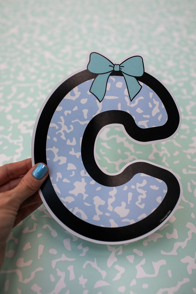 Printable Winter Bow Uppercase Letters | Sweet Sips and Snowflakes