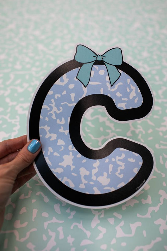 Printable Winter Bow Uppercase Letters | Sweet Sips and Snowflakes