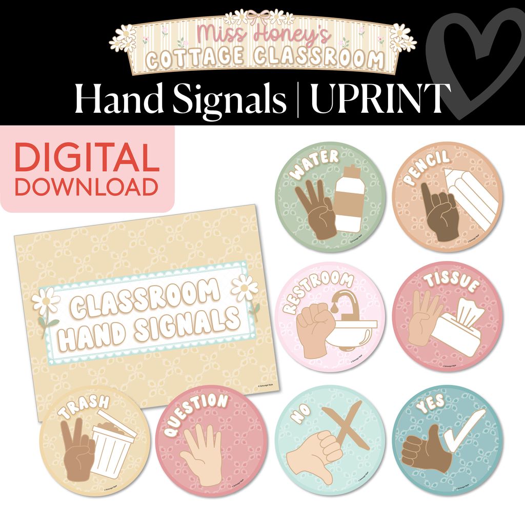 Printable Calming Hand Signals | Miss Honey's Cottage Classroom