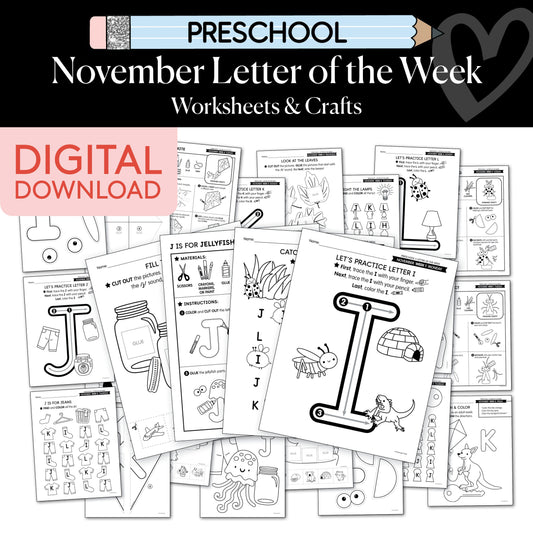 Printable Preschool November Letter of the Week