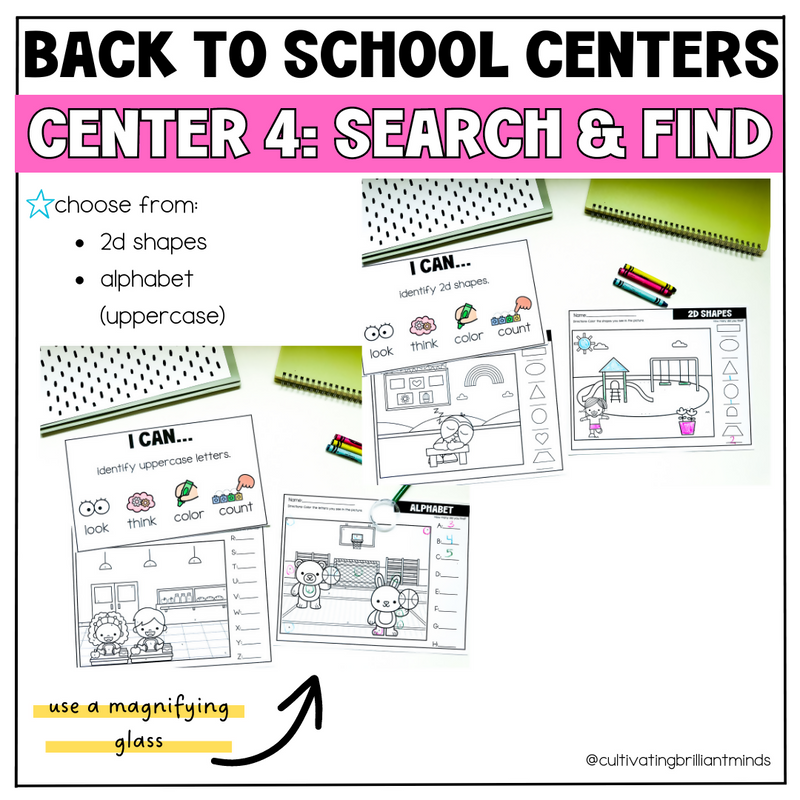 Back to School Phonics and Math Centers | Kindergarten and First Grade