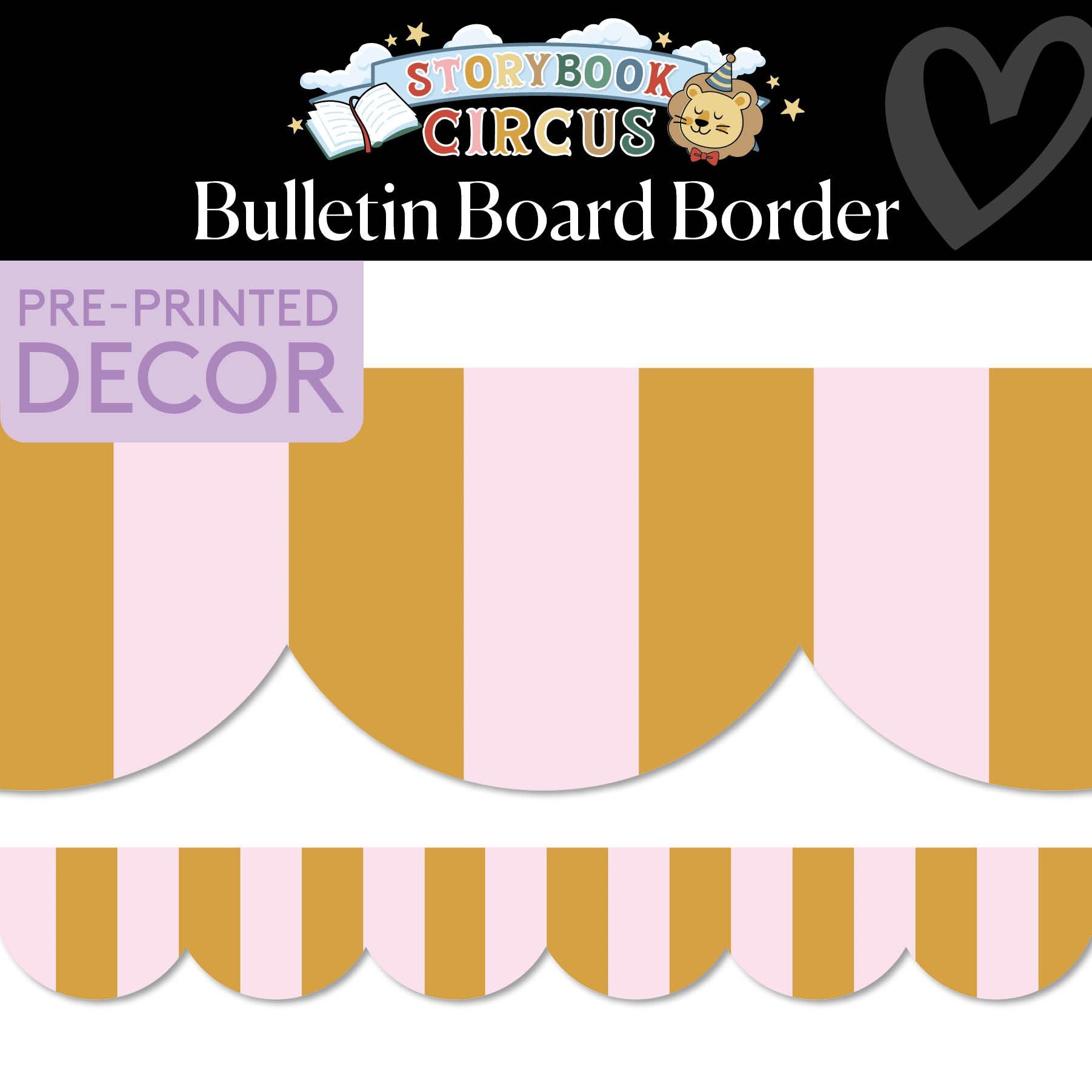 Carousel Sunset Striped Bulletin Board Border | Storybook Circus