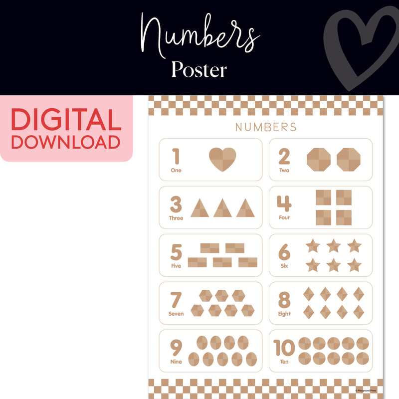 Numbers Chart | Classroom Posters | Printable Classroom Decor | Schoolgirl Style