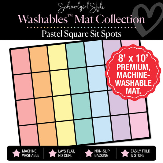 Pastel Square Sit Spot Classroom Mat by Schoolgirl Style