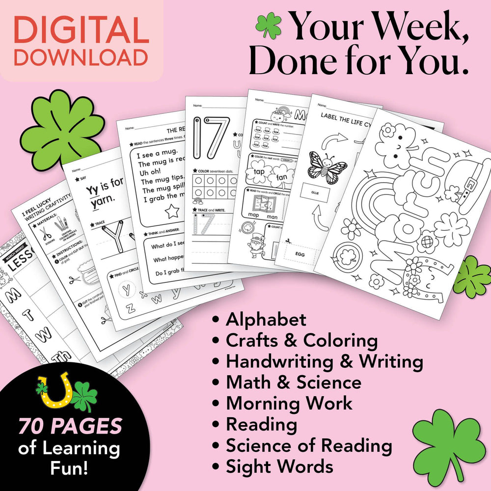 Printable Kindergarten March Week 1 Resources