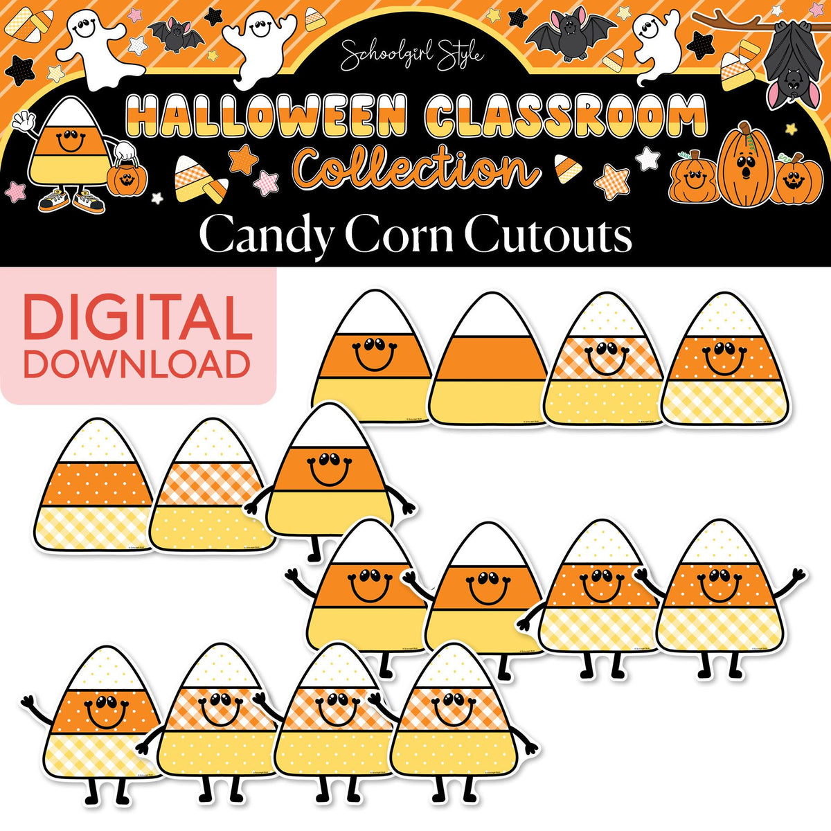 Printable Halloween Candy Corn Cutouts | 90s Teacher