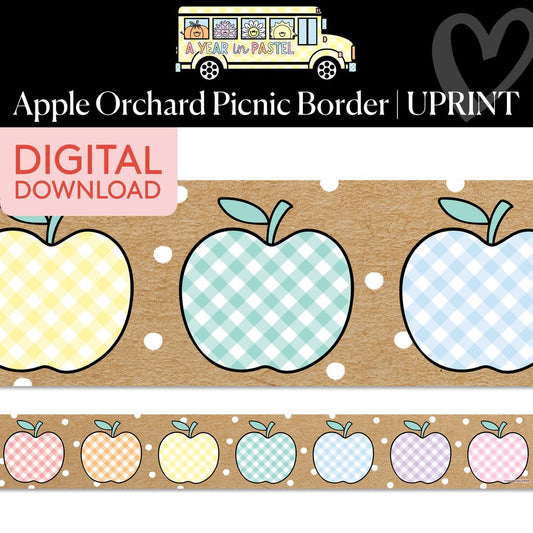 Printable Apple Orchard Picnic Border | A Year In Pastel