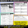 Firsthand Secondhand Accounts Passages Primary & Secondary Sources RI.4.6 RI.5.6
