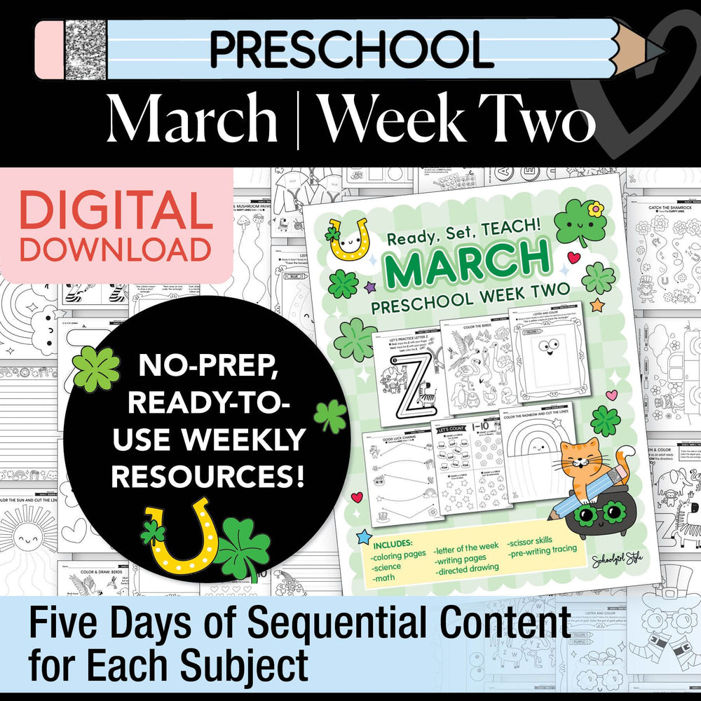 Printable Preschool March Week 2 Resources