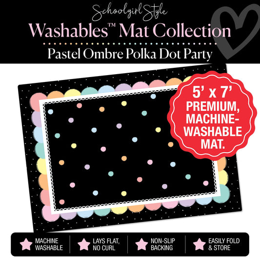 Scattered Pastel Polka Dots on Kraft Background Classroom Mat by Schoolgirl Style