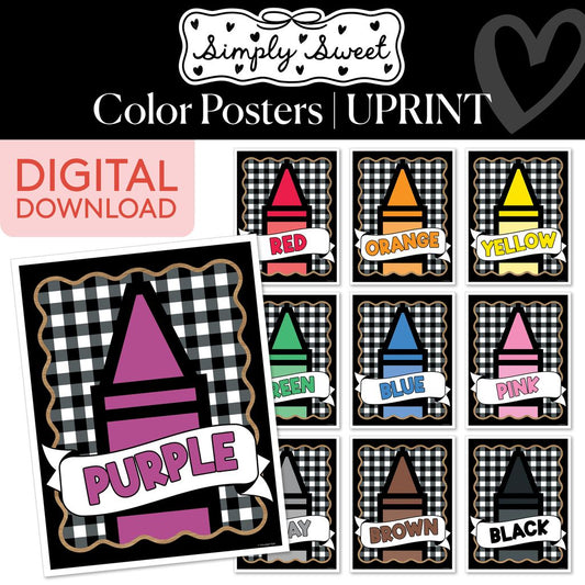 Printable Classic Black and White Color Posters | Simply Sweet
