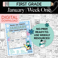 Load image into Gallery viewer, Printable First Grade January Week 1 Resources
