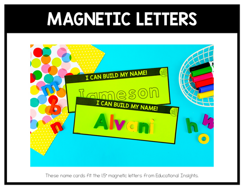 Editable Name Practice Fine Motor Name Activities Magnetic Letters Name Mats for Preschool & Kindergarten