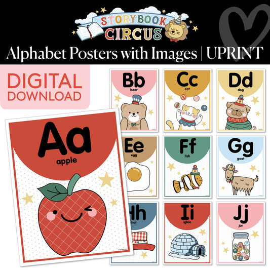 Printable Vintage Alphabet Posters with Images | Storybook Circus