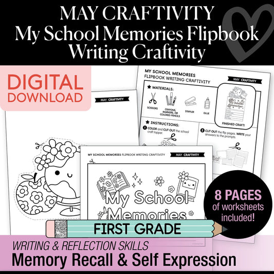 Printable May My School Memories Flipbook Writing Craftivity