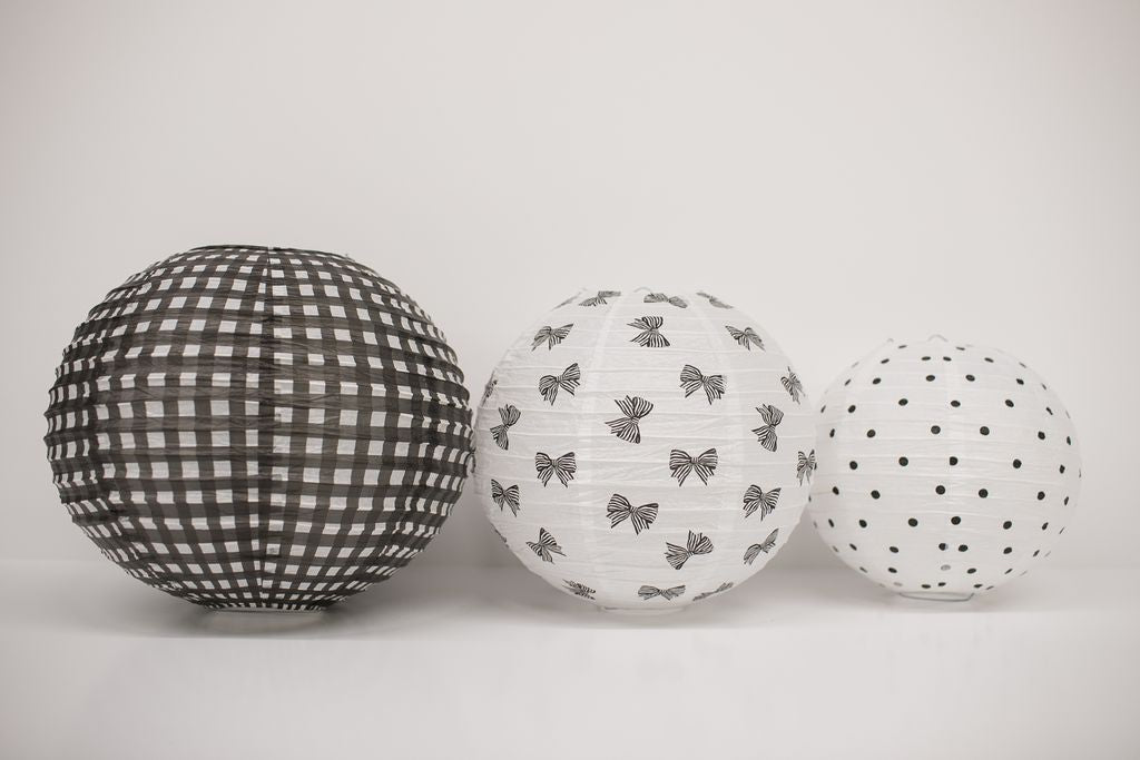 Black and White Lantern 3 Pack | Simply Sweet