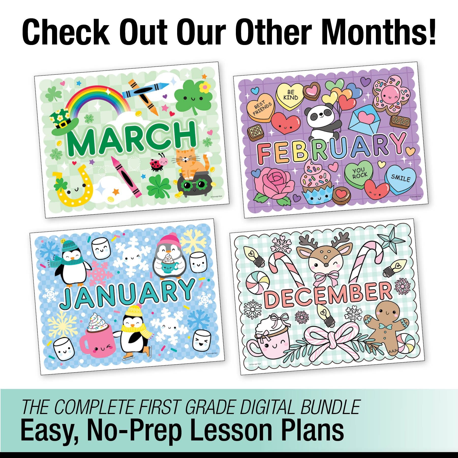 Printable First Grade April Thematic Unit Bundle