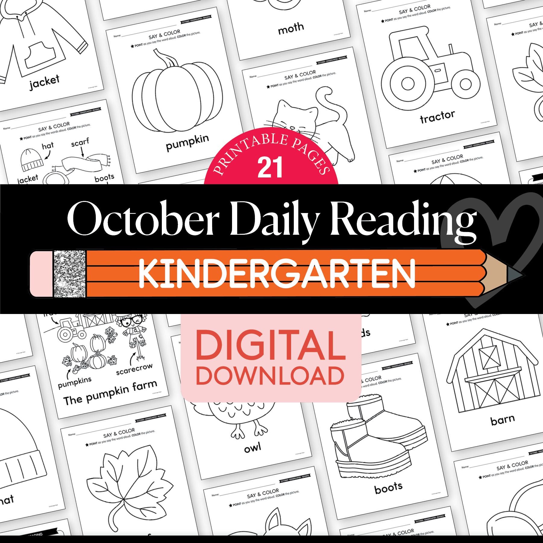 Printable Kindergarten October Daily Reading