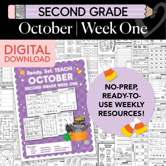 Printable Second Grade October Week 1 Resources