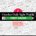 Load image into Gallery viewer, Printable First Grade October Daily Sight Words Worksheets
