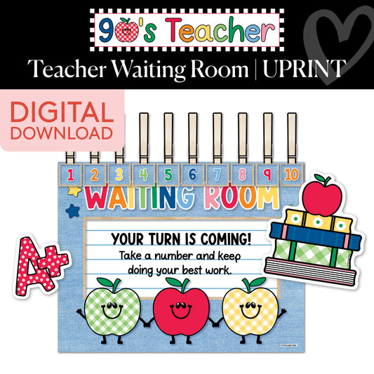 Printable Retro Teacher Waiting Room | 90s Teacher