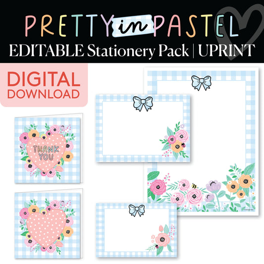 Printable Pastel Editable Stationery Pack | Pretty in Pastel