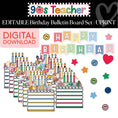 Load image into Gallery viewer, Printable Retro Editable Birthday Cakes Bulletin Board Set | 90s Teacher
