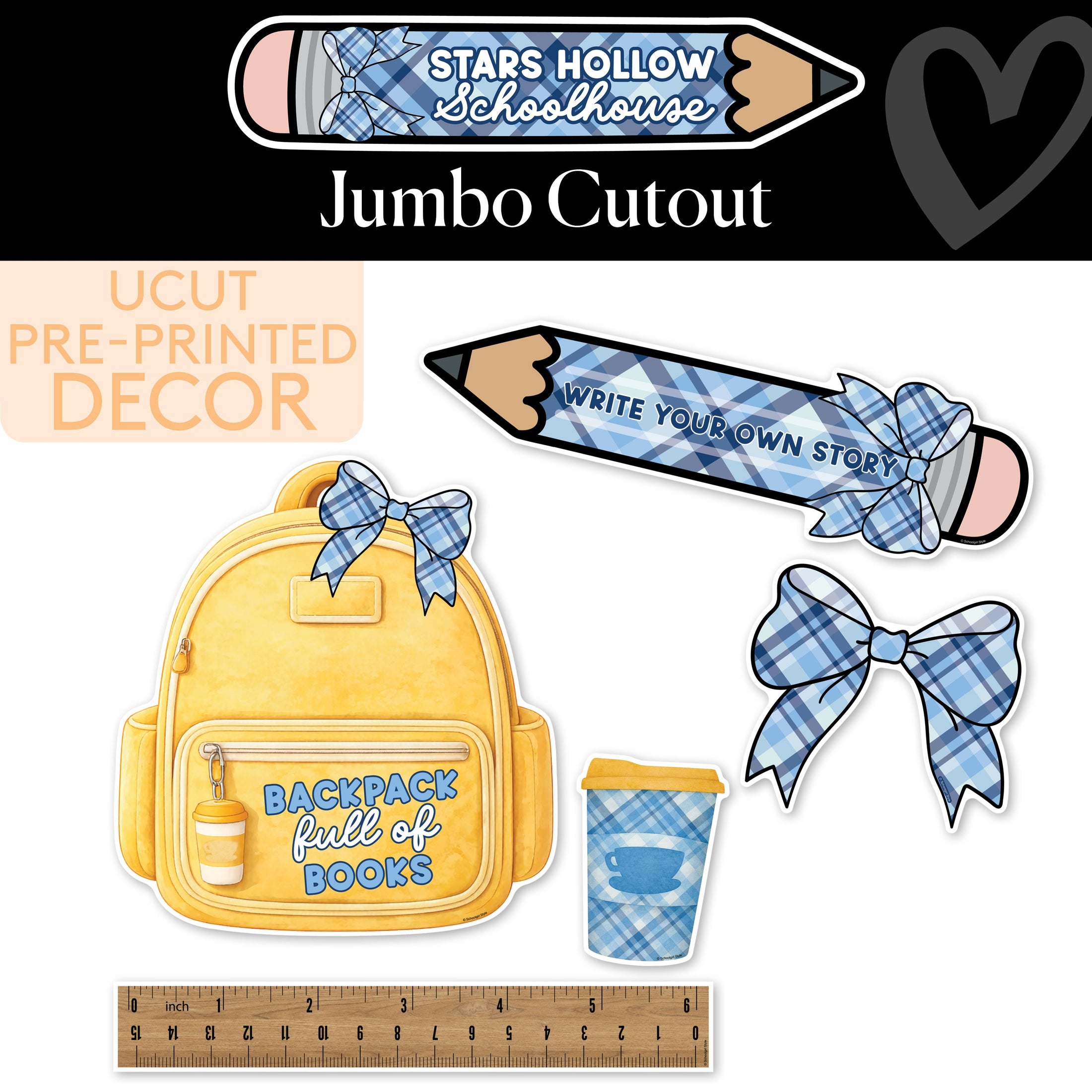 Backpack and Supplies Jumbo Cutouts | Stars Hollow Schoolhouse