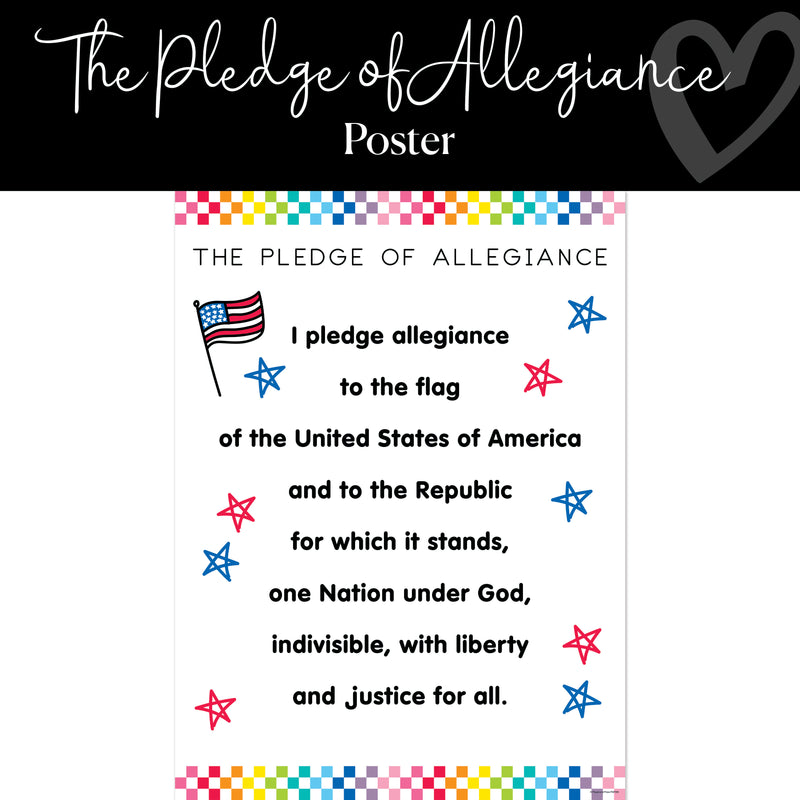 pledge of allegiance rainbow classroom poster